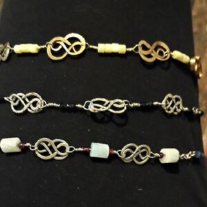 Elegant Infinity Symbol Bracelets Set in Gold and Silver